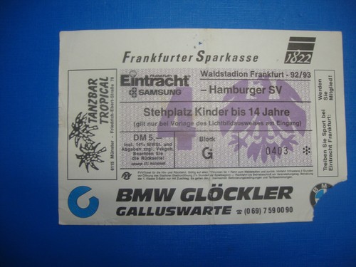 Ticket eintracht - 92/93,