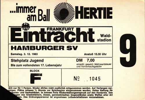 2554 ticket 84 eintracht - 83/84,