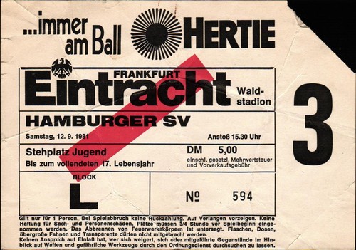 Ticket 82 eintracht - ticket, 81/82