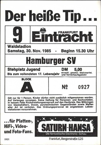 2978 ticket 86 eintracht - 2978,