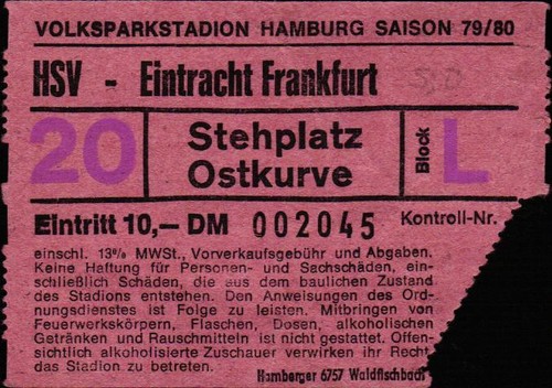 Ticket hamburger sv - 79/80,