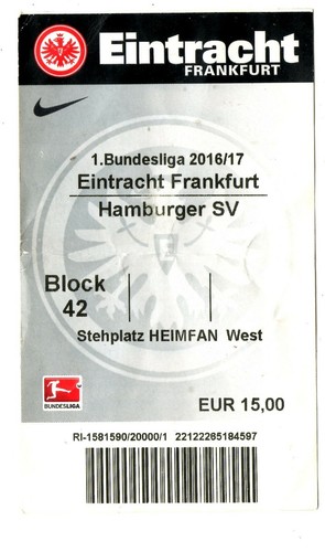 Ticket eintracht frankfurt - ticket, bl