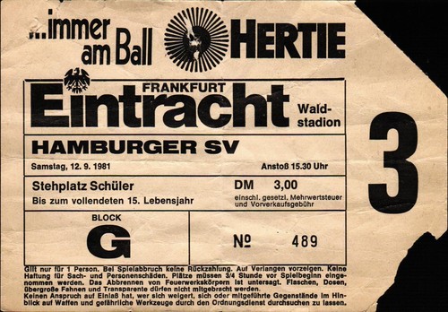 Ticket 82 eintracht - ticket, 81/82